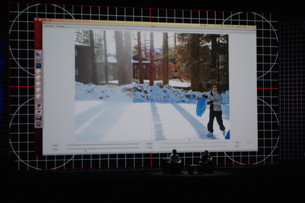 写真の左側がオリジナルで、右側がモヤを除去したもの