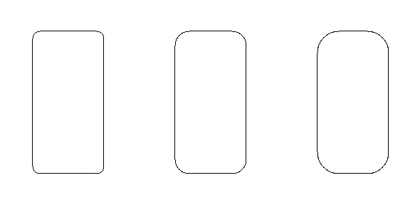 図1.6: ３つの角丸短径が描かれている